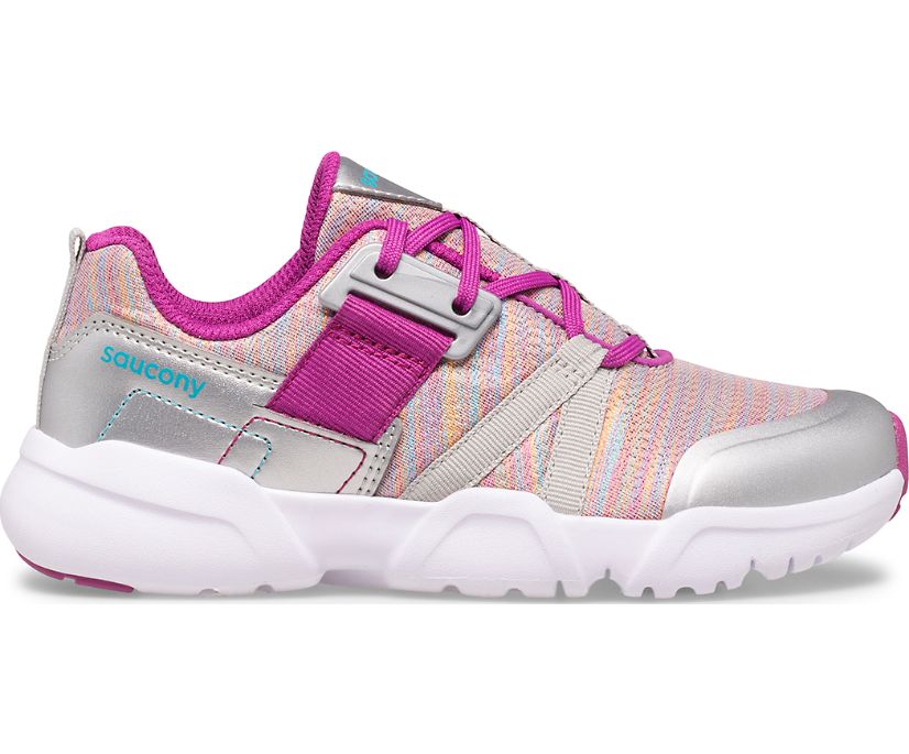 Tenis Saucony Vertex Encaje Niños Plateados Morados | México 823JPQJ